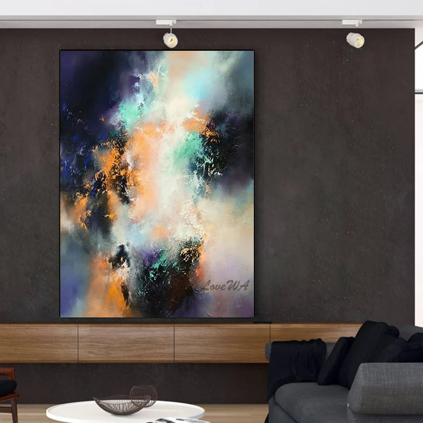 Modern Acrylic Decor Idea Design Textured Art Hand Drawing, Canvas Artwork, Abstract Bedroom Wall Picture, Large Size Paintings